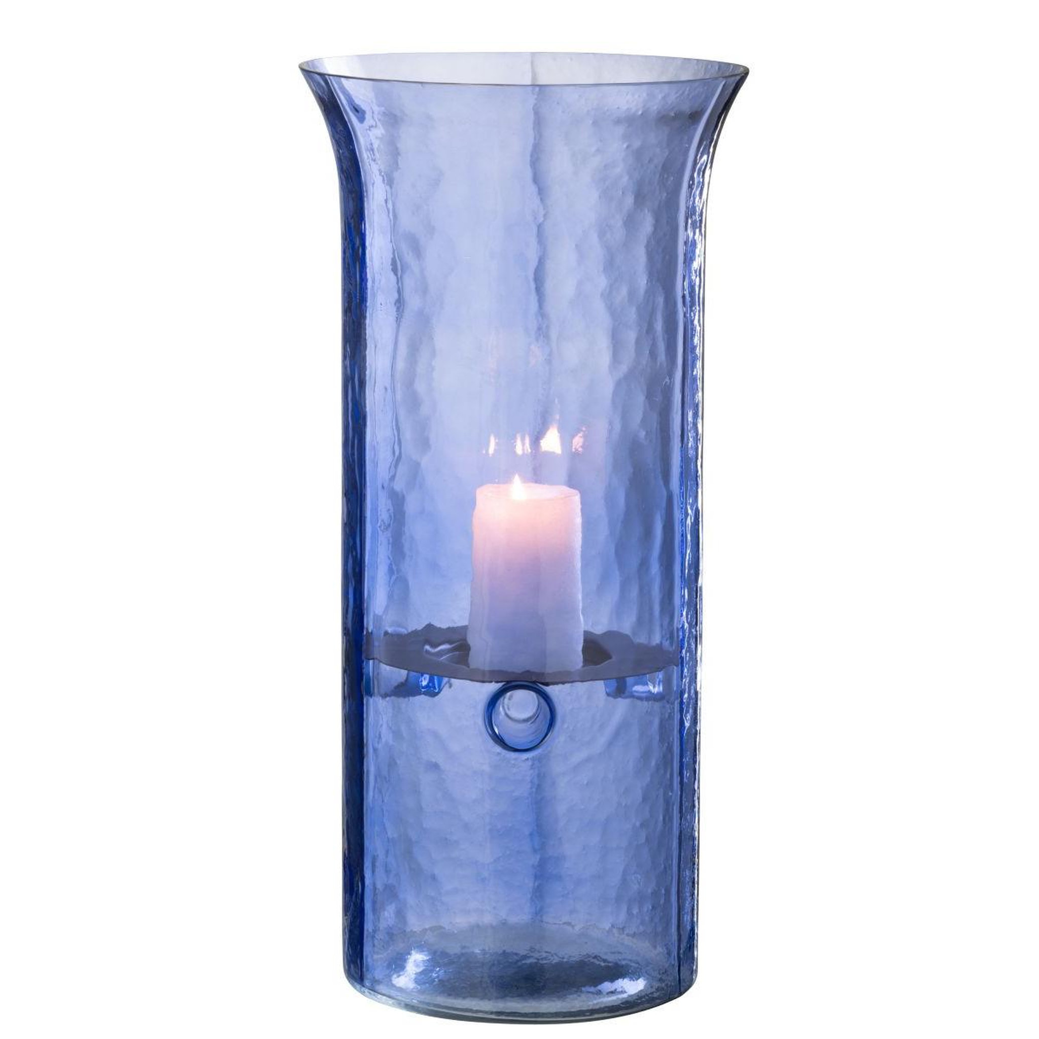 Voir la diapositive 2 : J-LINE Photophore Étroit en Verre  Tarifa  41cm Bleu