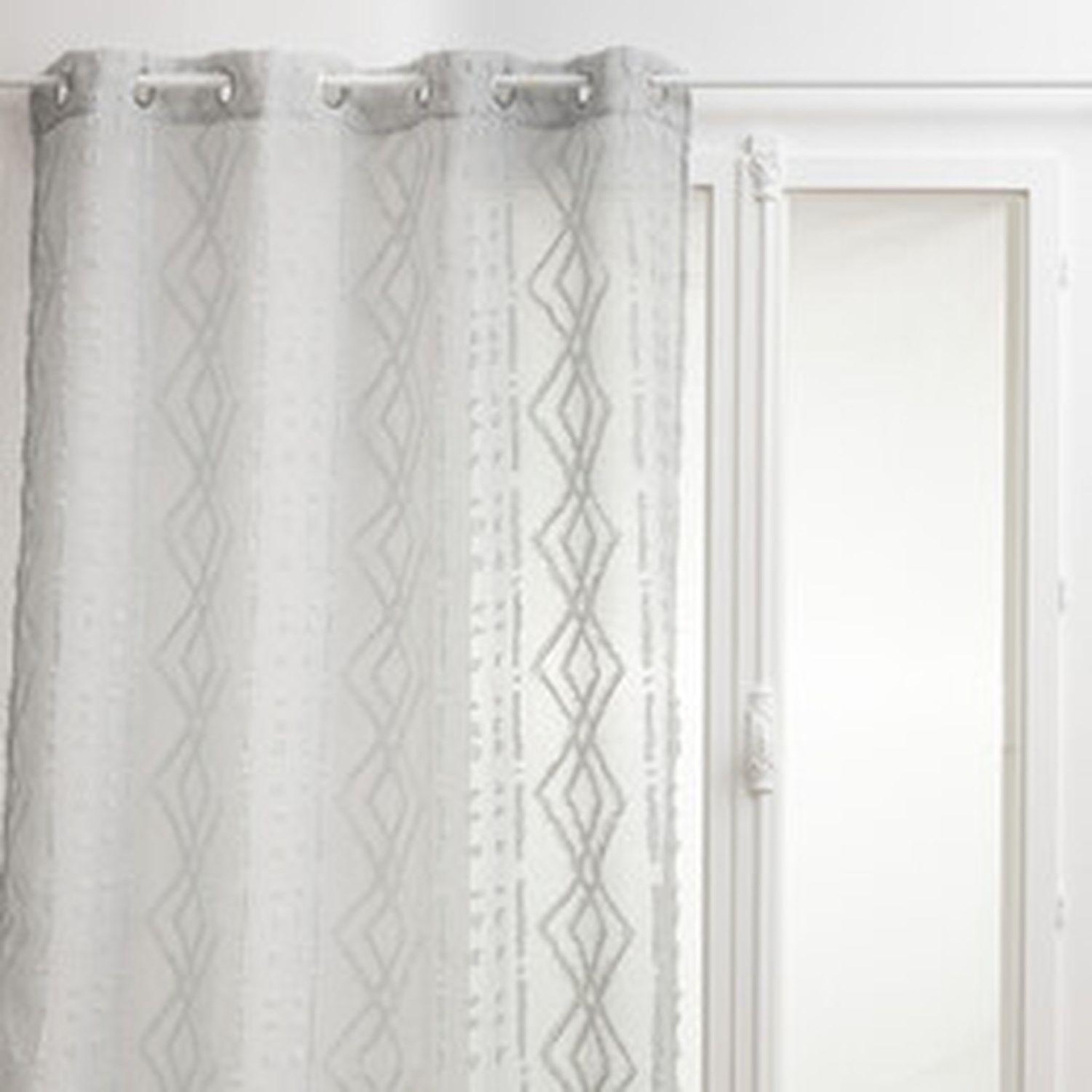 ATMOSPHERA Voilage sama impression jacquard 140 x 240 cm - gris