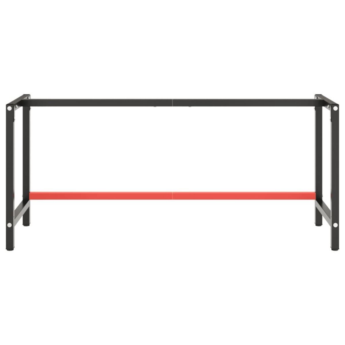 VIDAXL Cadre de banc de travail Noir et rouge mat 180x57x79 cm Metal