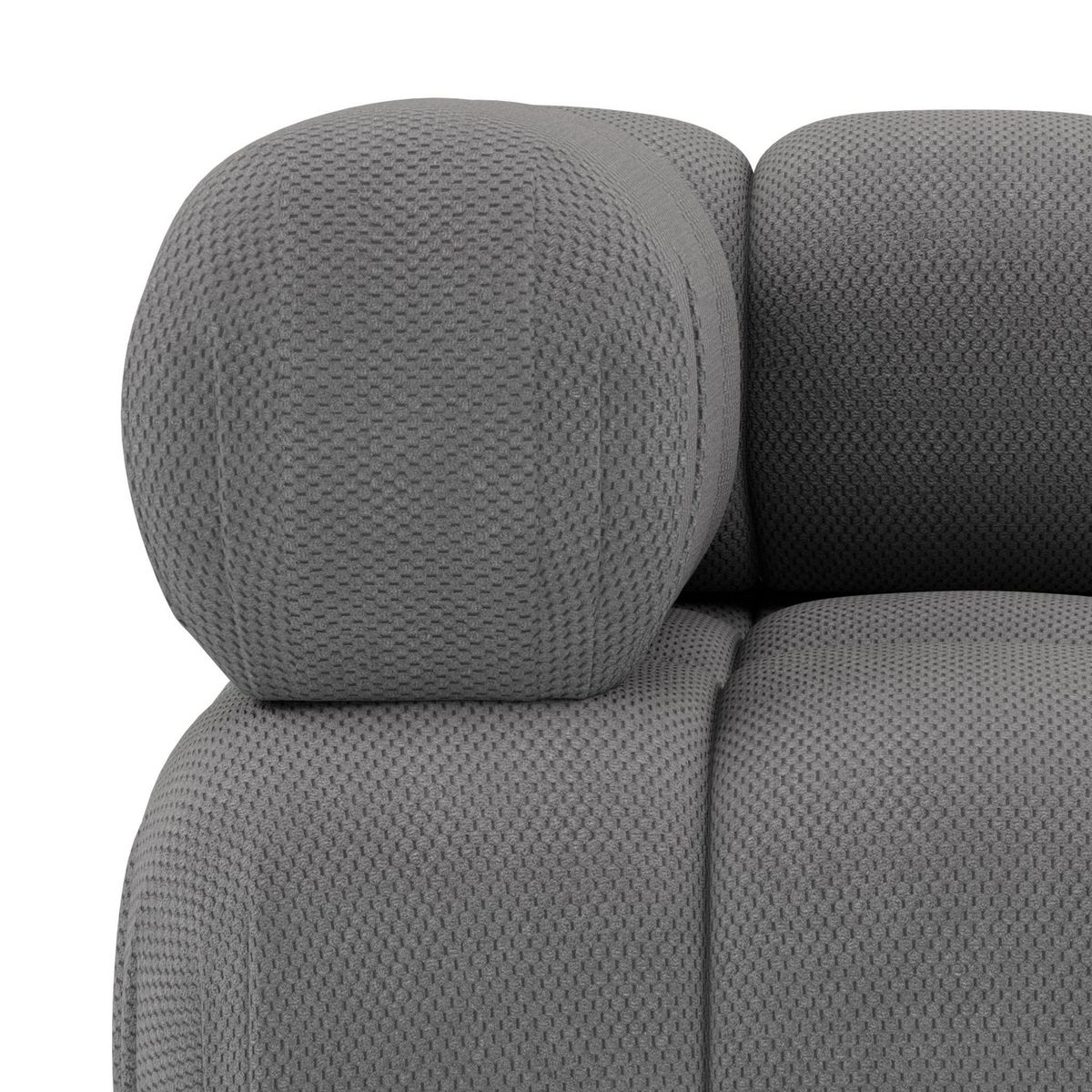 LISA DESIGN Ruby - module d'assise d'angle gauche en velours texturé