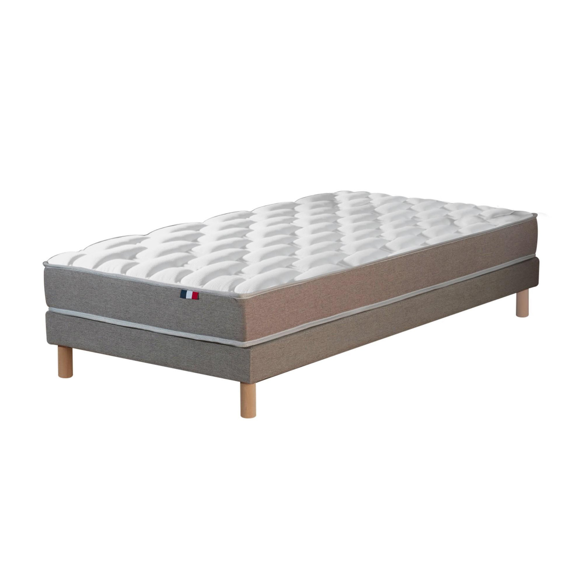 Voir la diapositive 4 : IDLITERIE Ensemble matelas mousse haute résilience CIRRUS avec sommier - confort français