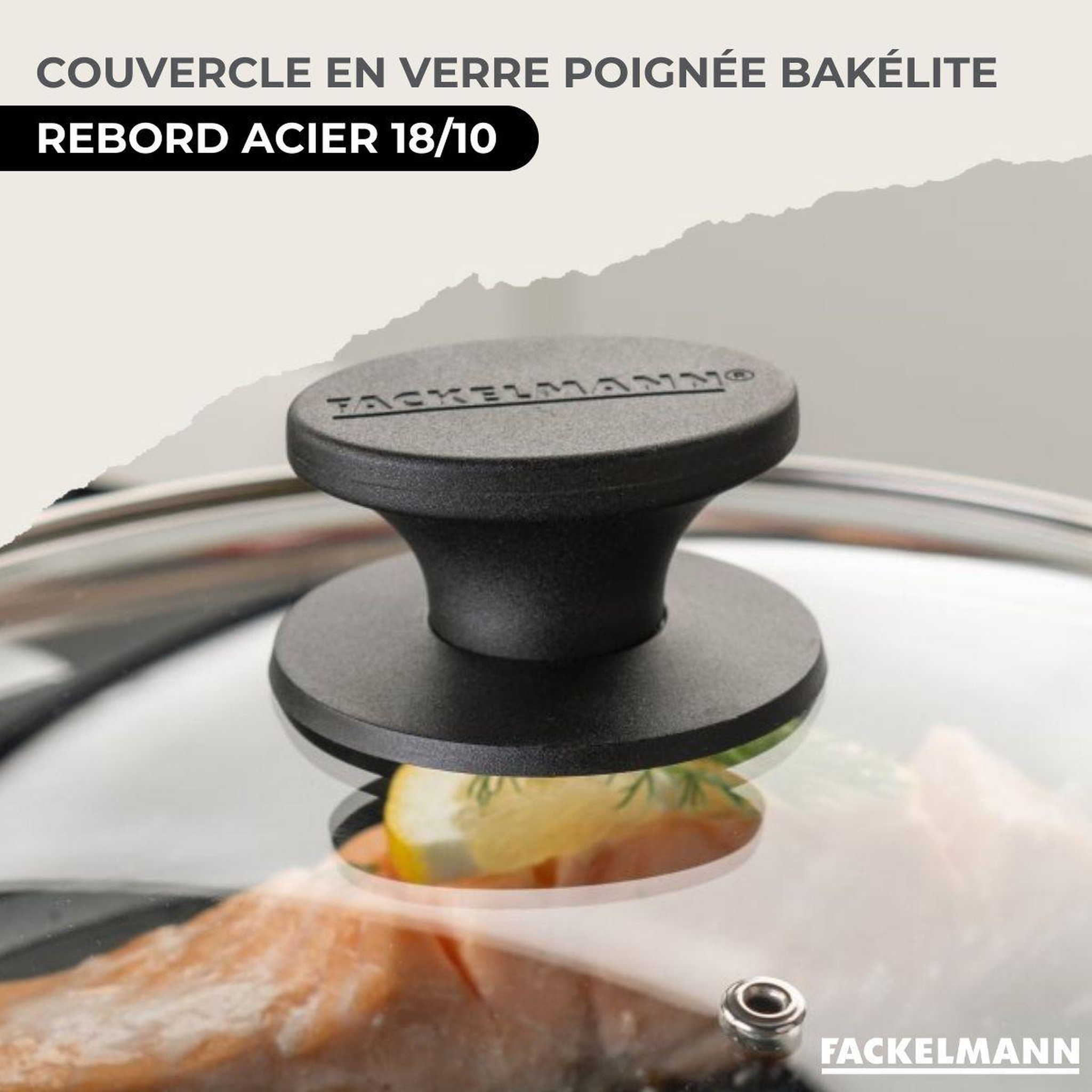 Voir la diapositive 6 : Fackelmann Set de 1 poêle de 28 cm en inox 1 couvercle en verre et 6 ustensiles fackelmann eterna