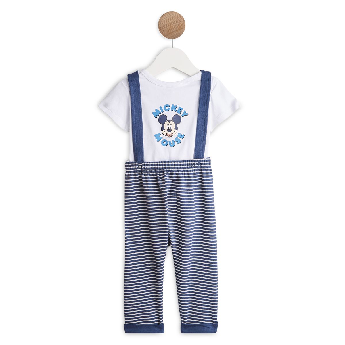 INEXTENSO Ensemble de naissance body manches courtes + salopette à rayures bébé garçon