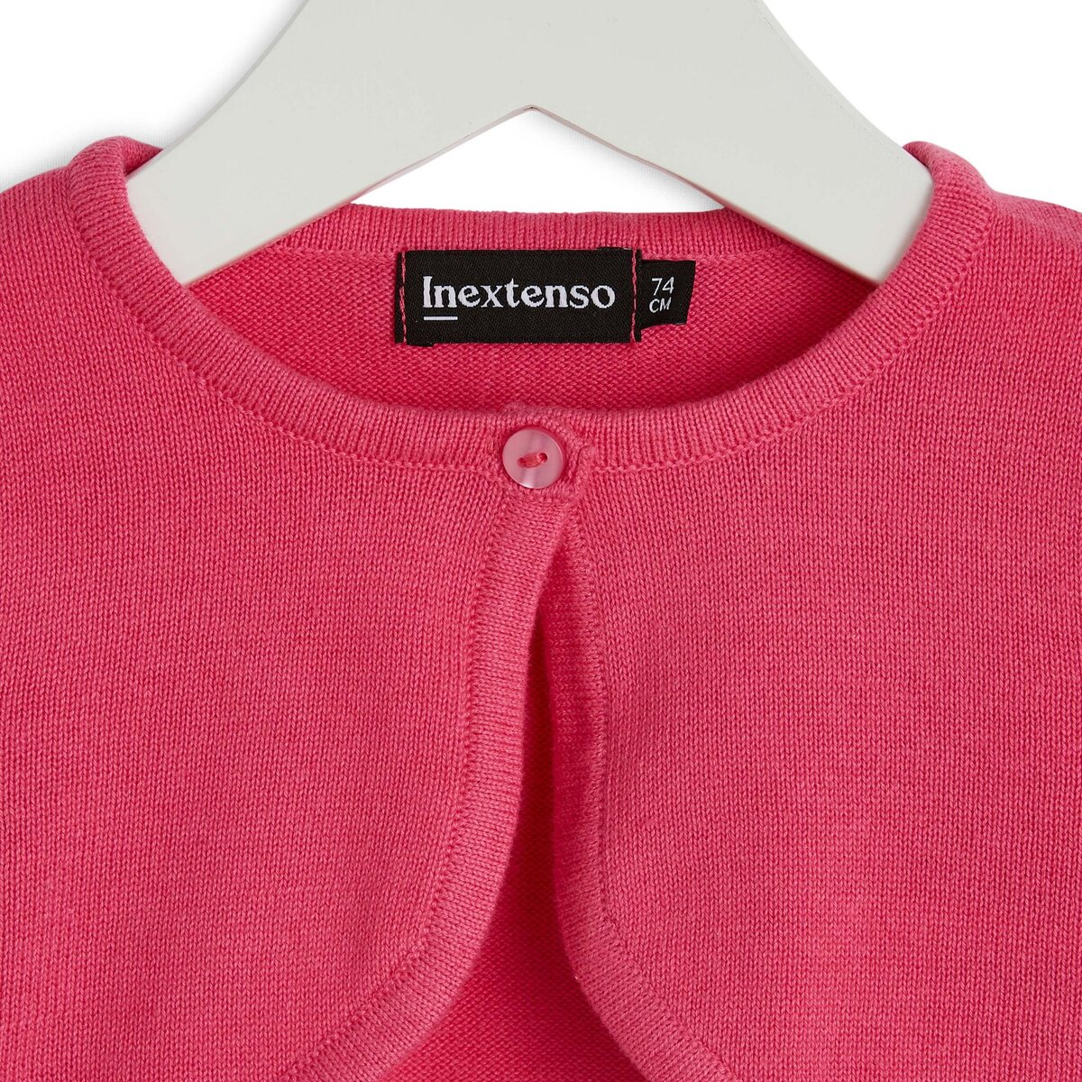 INEXTENSO Gilet boléro rose en coton bébé fille