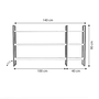 Voir la diapositive 6 : CONCEPT USINE Étagère murale design en métal - 3 rangements - bois et noir VITRO
