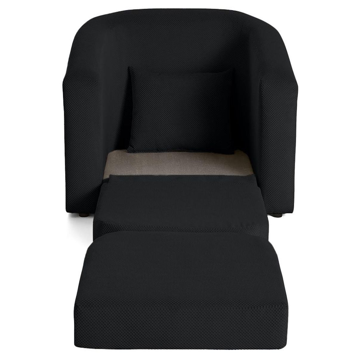 BEST MOBILIER Nuvia - canapé convertible déplimousse 1 place en velours texturé