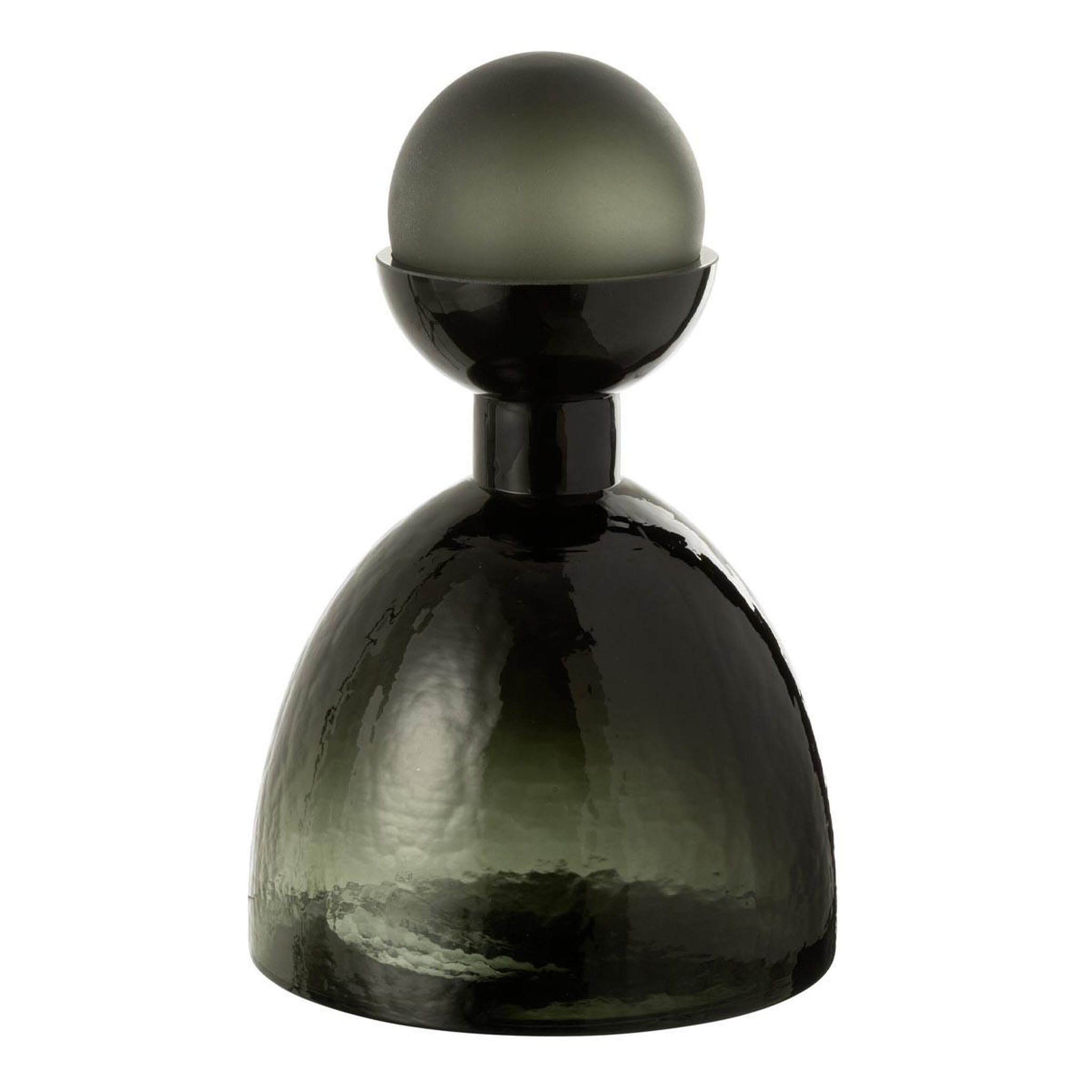 J-LINE Vase bouteille bouchon en verre  yoko  29cm vert foncé