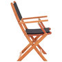 Voir la diapositive 4 : VIDAXL Chaises pliables de jardin lot de 2 Noir Eucalyptus textilene