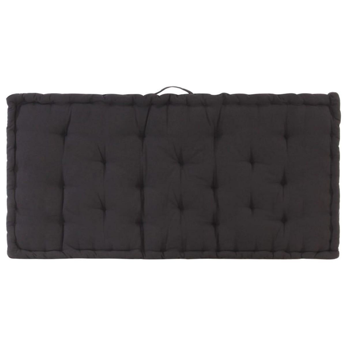 VIDAXL Coussin de plancher de palette Coton 120x80x10 cm Noir