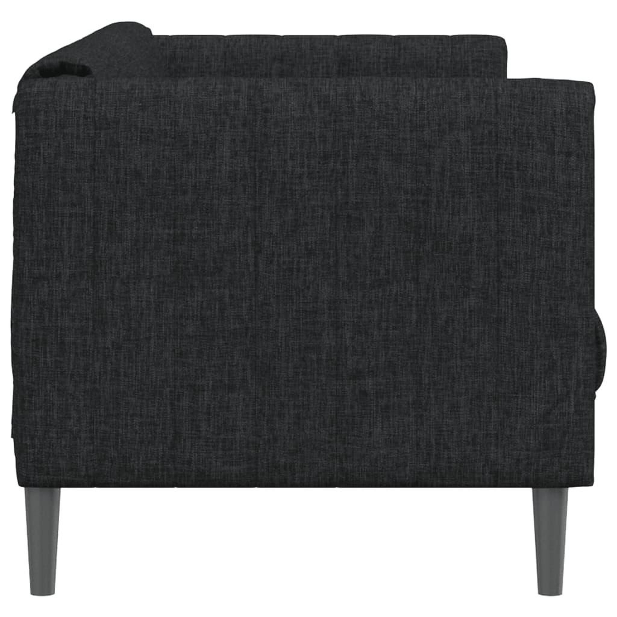 Voir la diapositive 5 : VIDAXL Canape a 3 places noir tissu