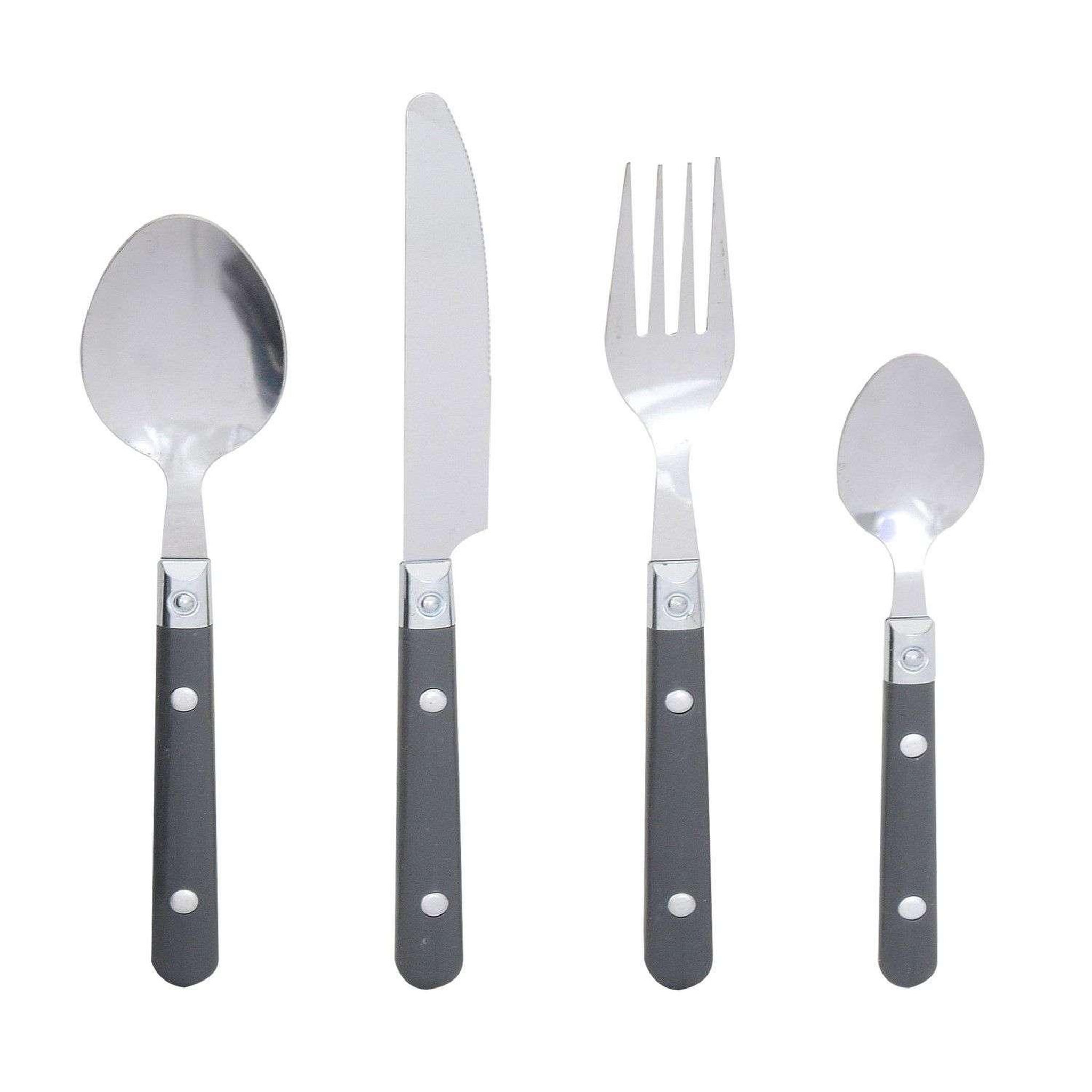 Voir la diapositive 1 : TOILINUX Ménagère Bistrot en acier inoxydable 24 Pièces - Gris