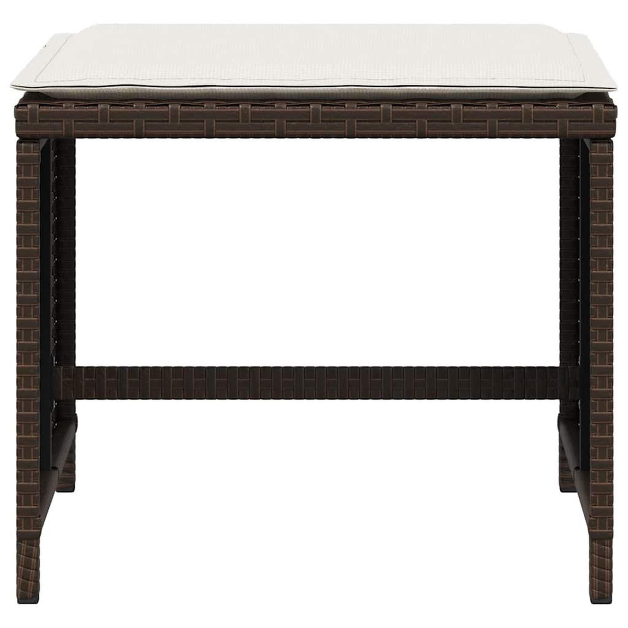 Voir la diapositive 5 : VIDAXL Tabourets de jardin et coussins lot de 4 marron resine tressee