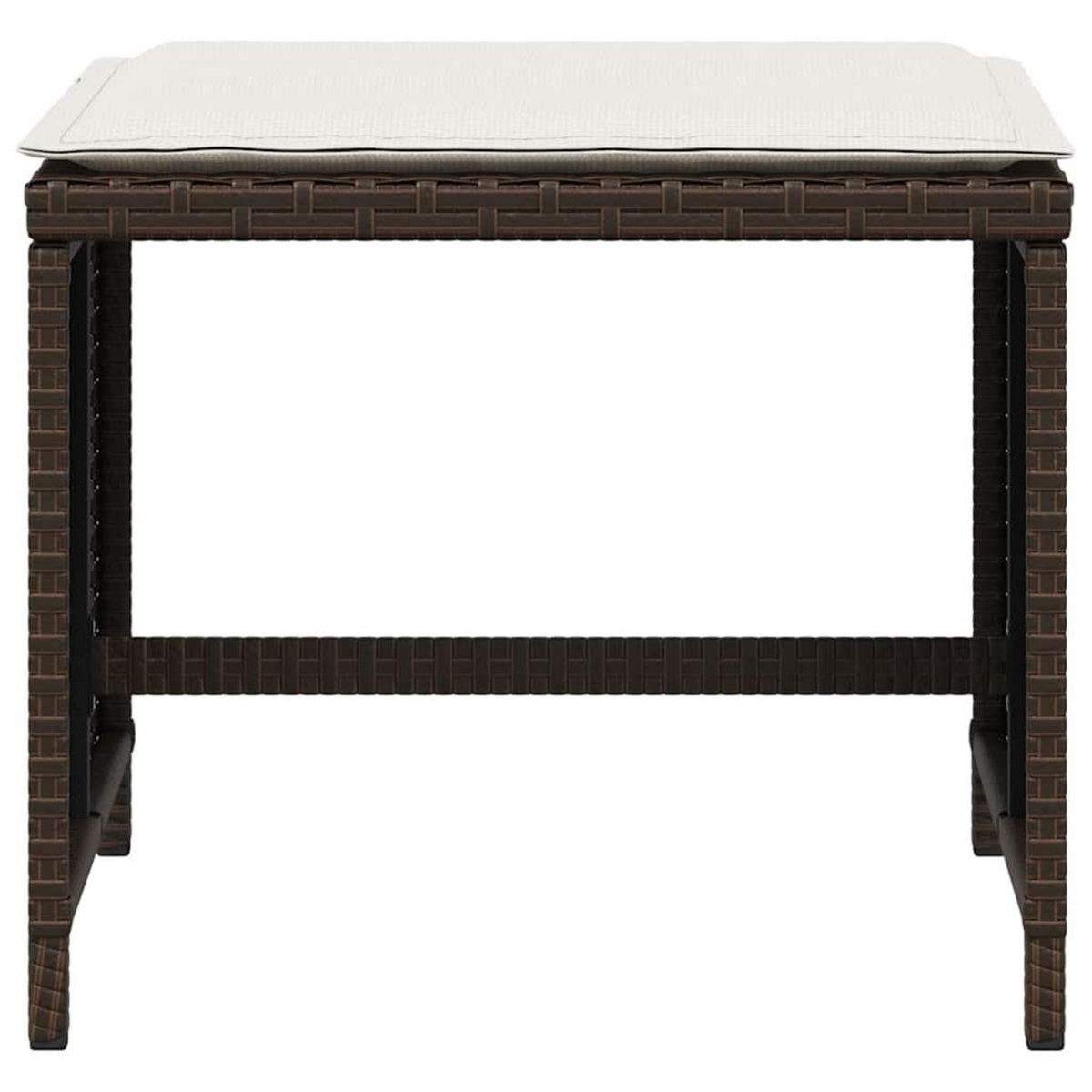 VIDAXL Tabourets de jardin et coussins lot de 4 marron resine tressee