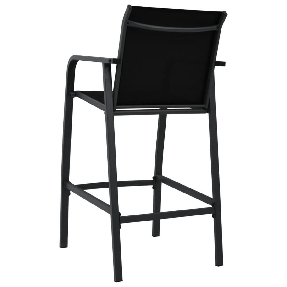 VIDAXL Chaises de bar de jardin lot de 4 Noir Textilene