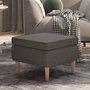 Voir la diapositive 1 : VIDAXL Tabouret avec pieds en bois Gris fonce Tissu