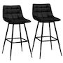 Voir la diapositive 1 : ID MARKET Lot de 2 tabourets de bar MADY en velours noir