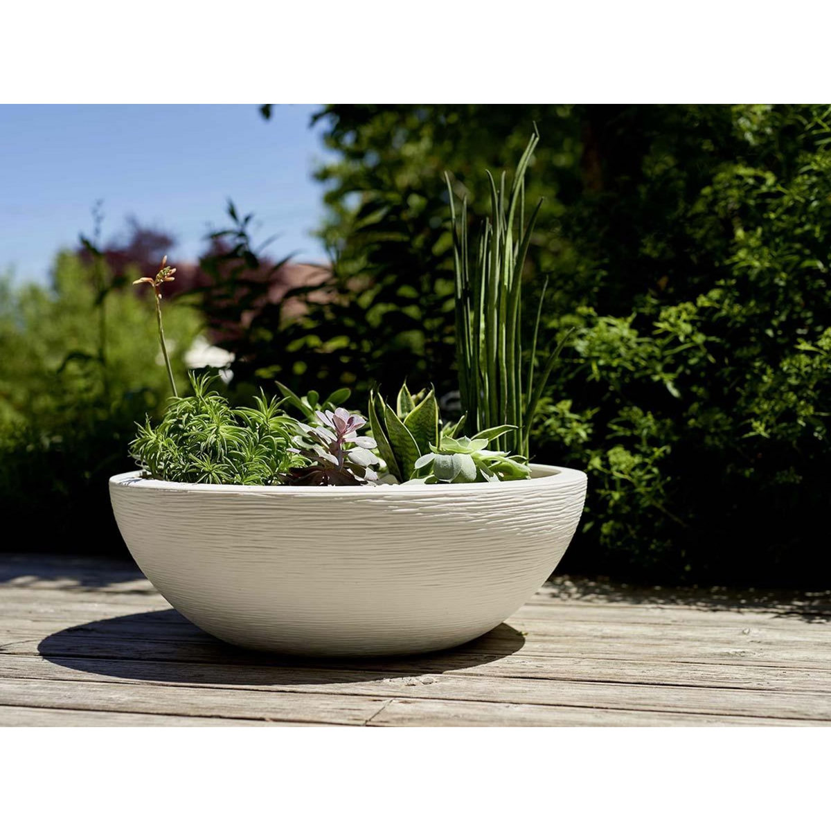 Eda Pot de fleurs vasque en plastique Graphit UP blanc cérusé - Ø 60 cm - Eda