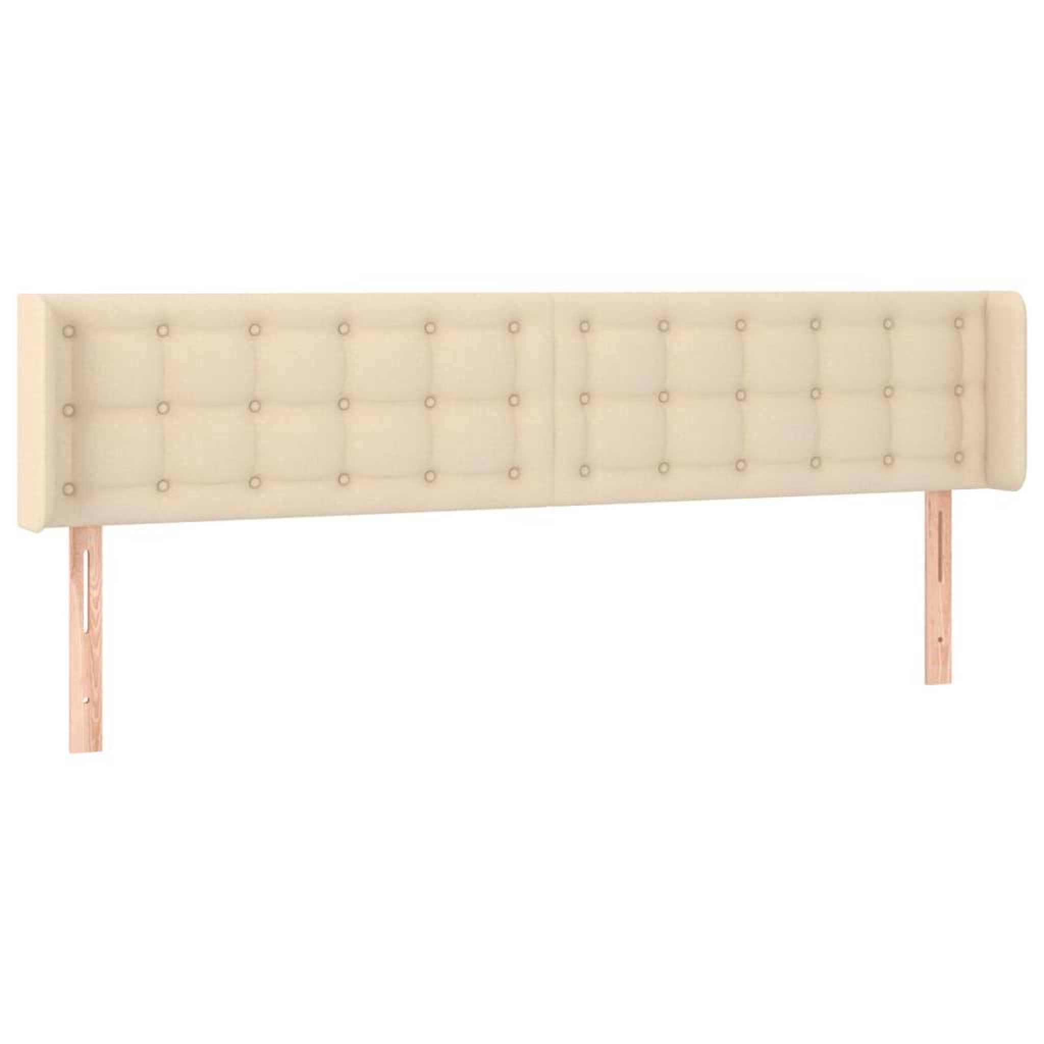 Voir la diapositive 2 : VIDAXL Tete de lit avec oreilles Creme 183x16x78/88 cm Tissu