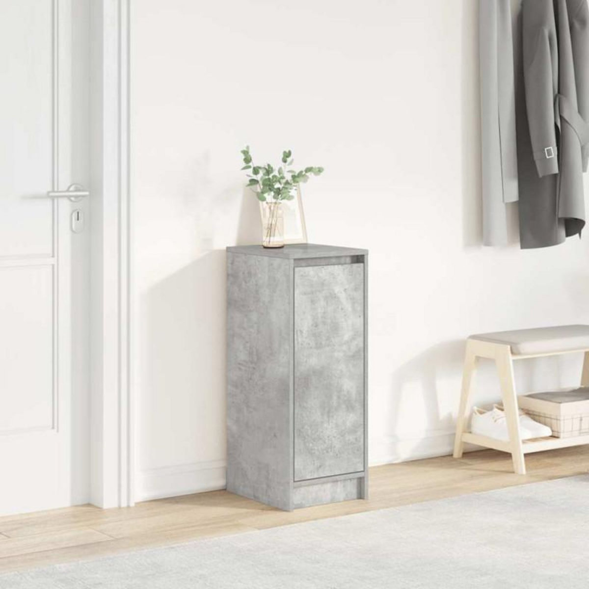 VIDAXL Armoire à chaussures gris béton 29,5x34x76 cm bois d ingénierie