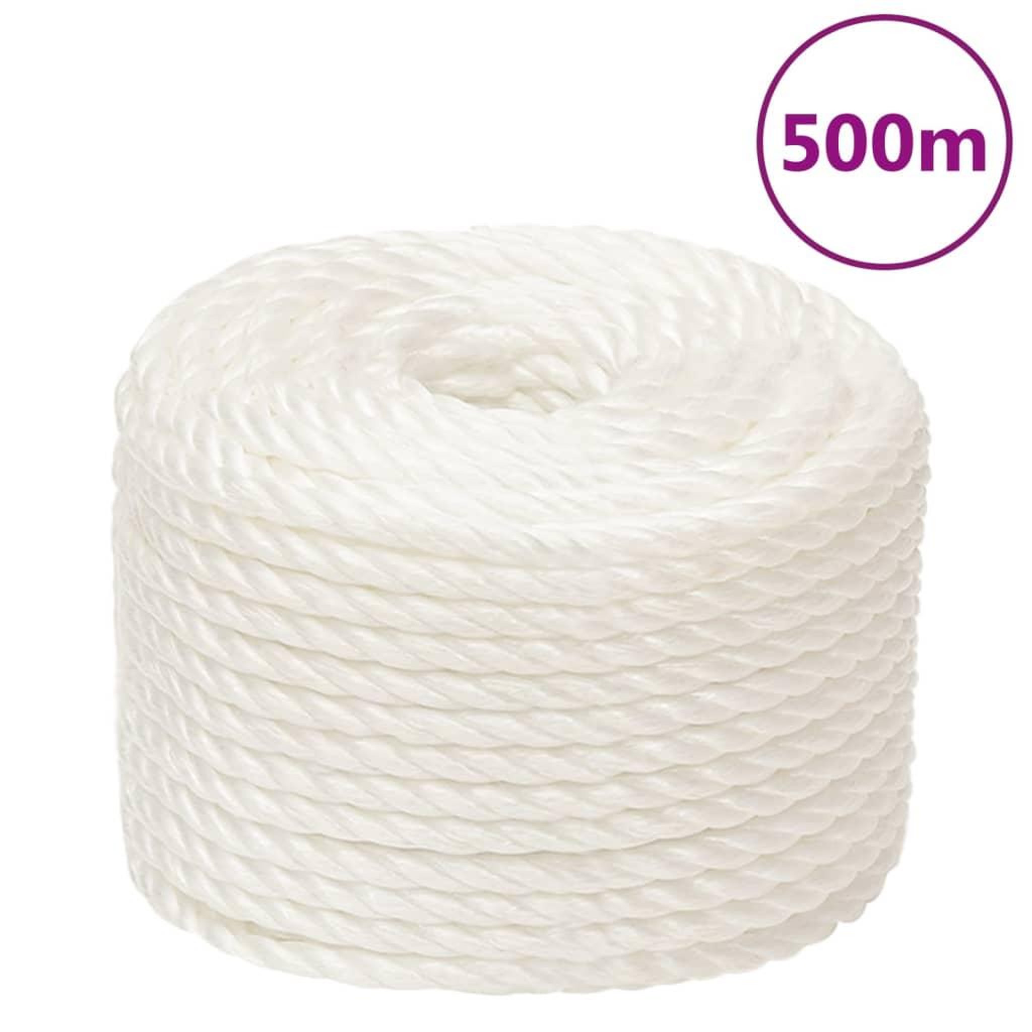 VIDAXL Corde de travail Blanc 10 mm 500 m polypropylene