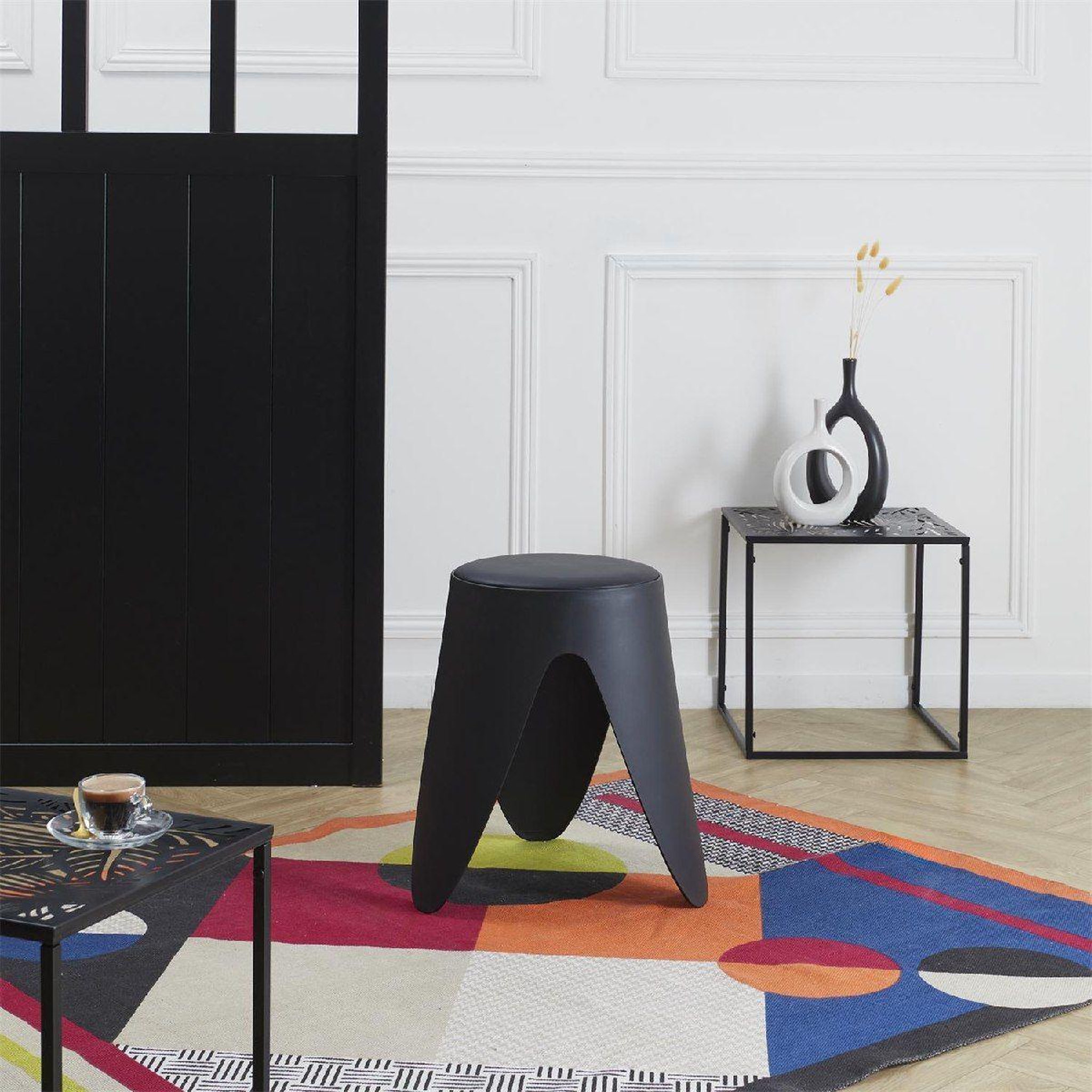 Voir la diapositive 6 : The Home Deco Factory Lot de 6 tabourets empilables  eve  46cm noir