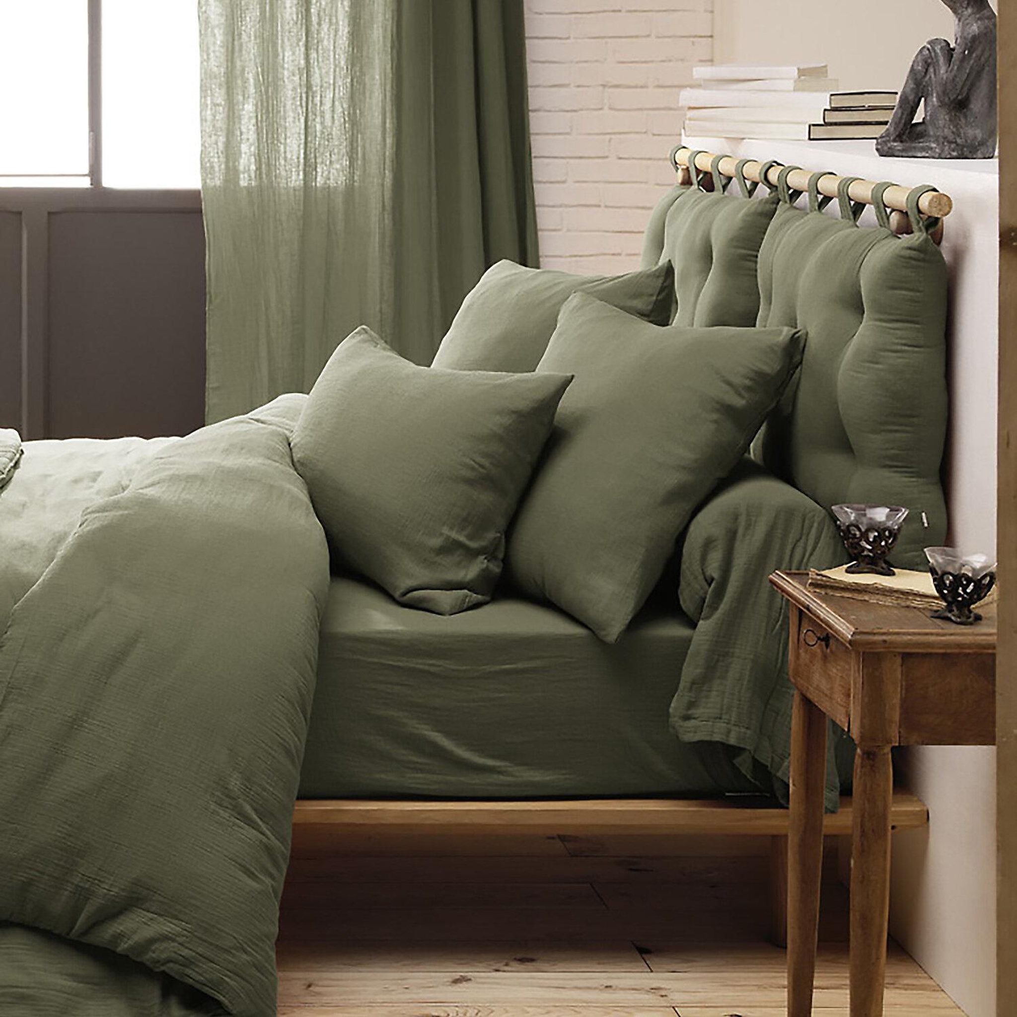 Voir la diapositive 3 : Home collection Taie d'oreiller 100% gaze de coton