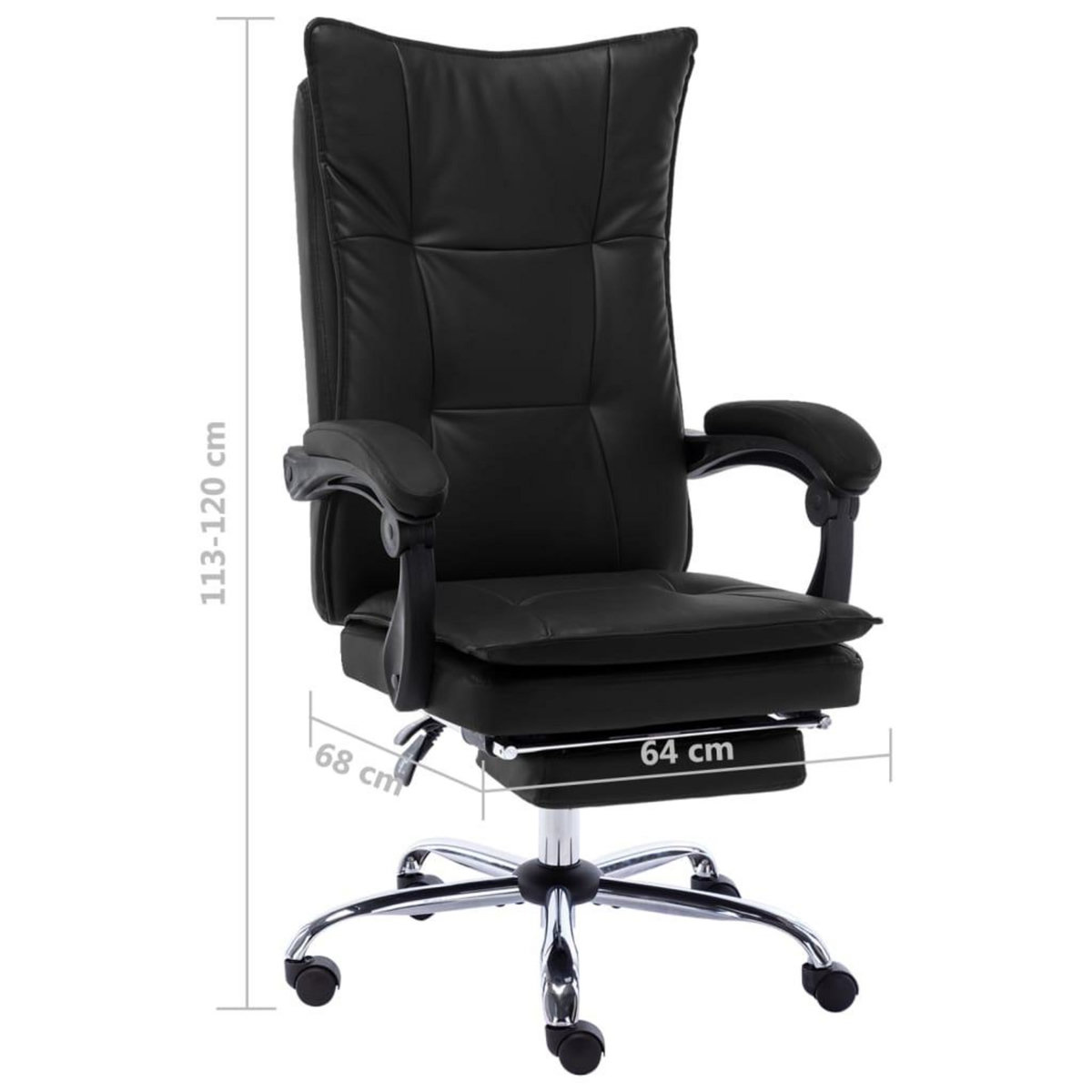 VIDAXL Chaise de bureau Noir Similicuir