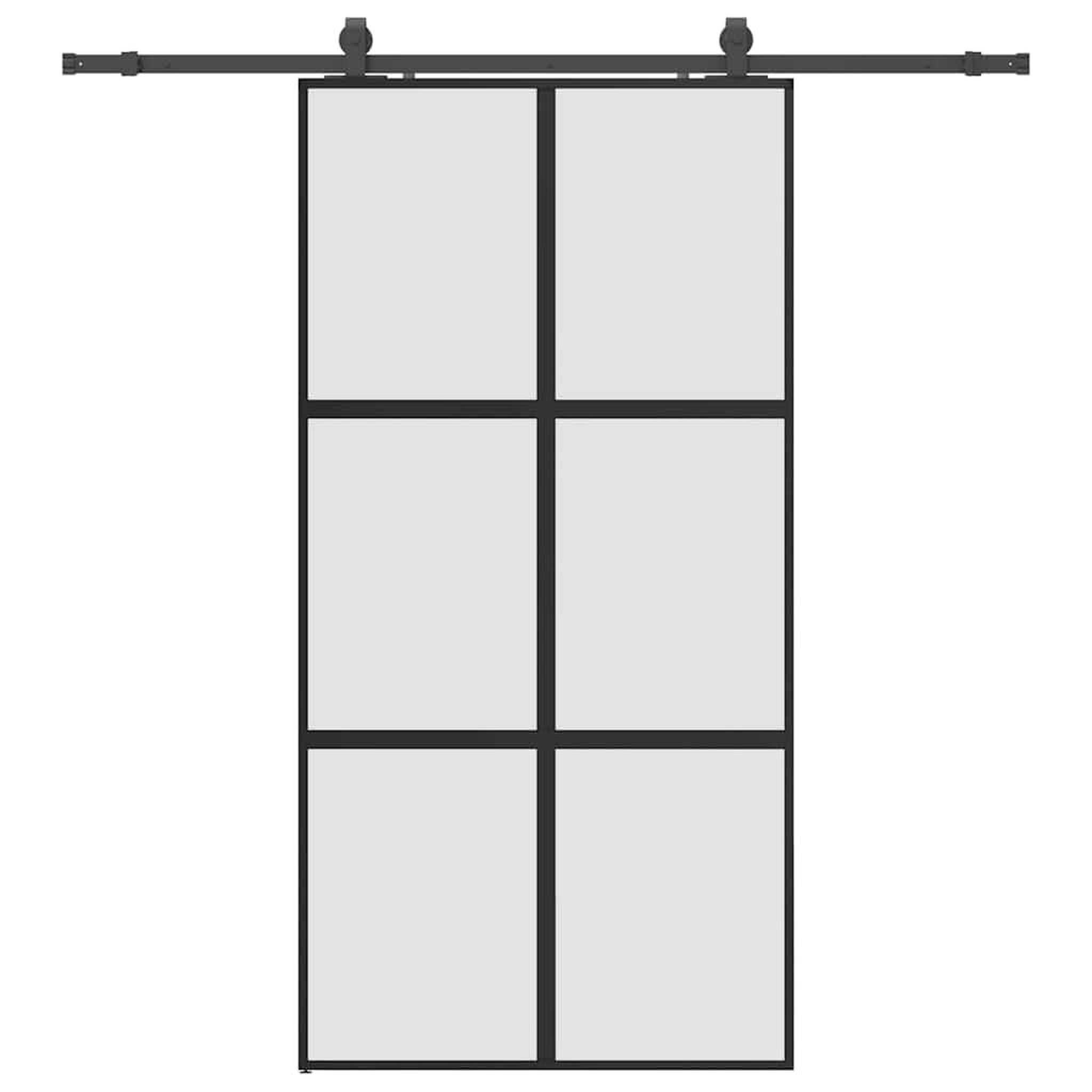 Voir la diapositive 2 : VIDAXL Porte coulissante avec kit de quincaillerie noir 102,5x205 cm