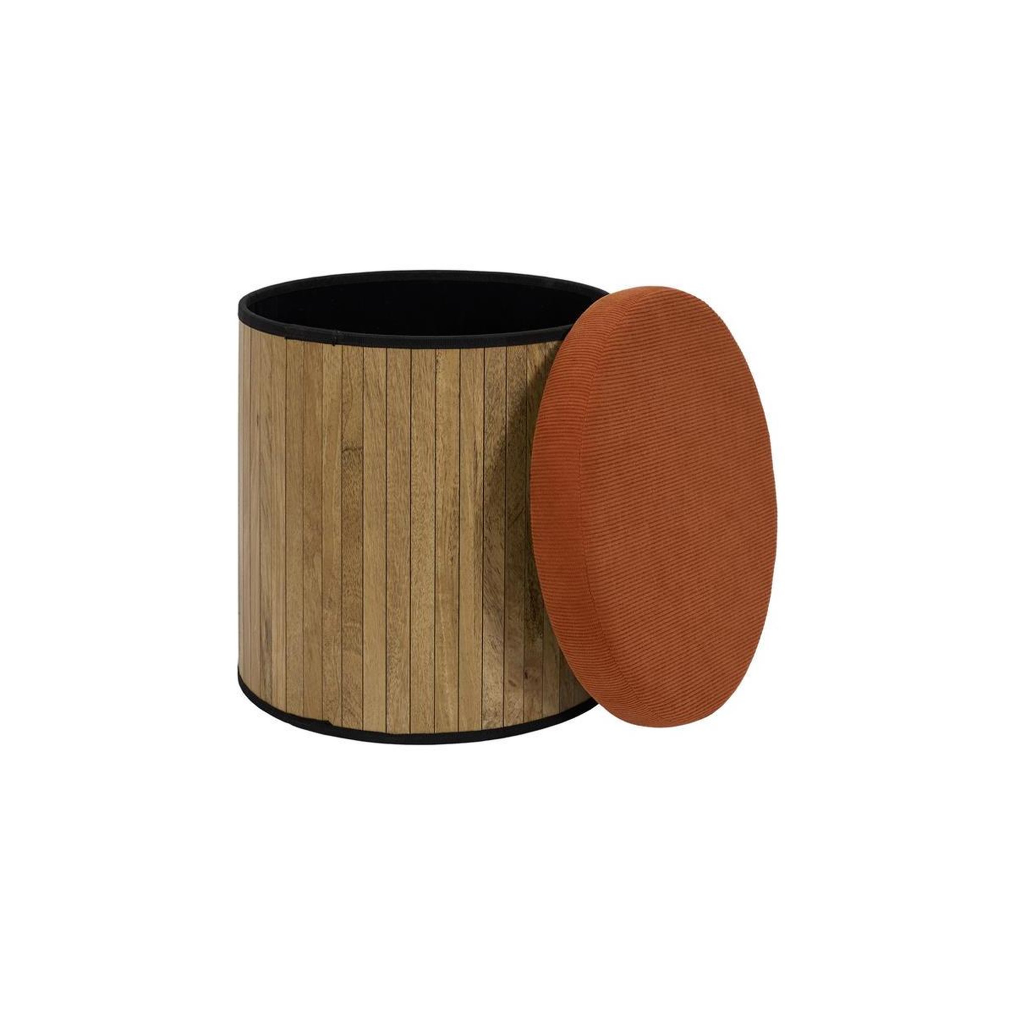 Voir la diapositive 2 : The Home Deco Factory Pouf coffre pliable  jules  38cm terracotta