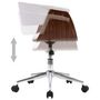 Voir la diapositive 4 : VIDAXL Chaise pivotante de bureau Blanc Bois courbe et similicuir