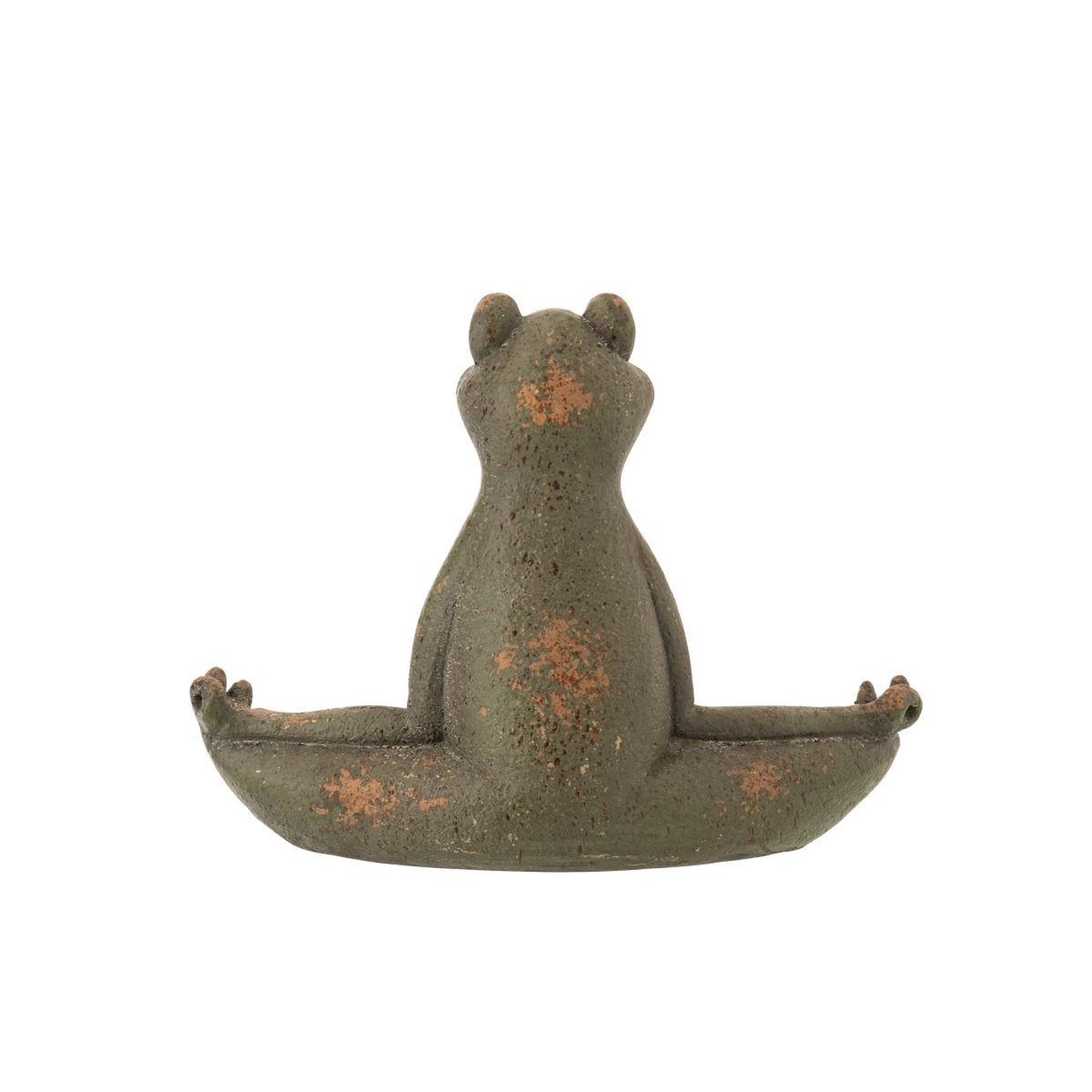 Voir la diapositive 2 : J-LINE Statue grenouille d'extérieur  antik  64cm vert foncé