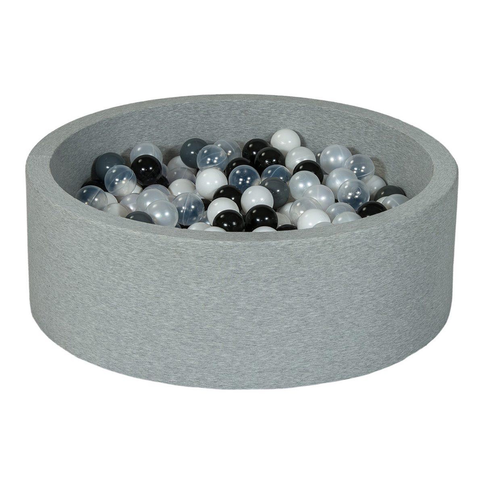 VELINDA Piscine à balles aire de jeu + 300 balles noir, blanc, perle, transparent, gris
