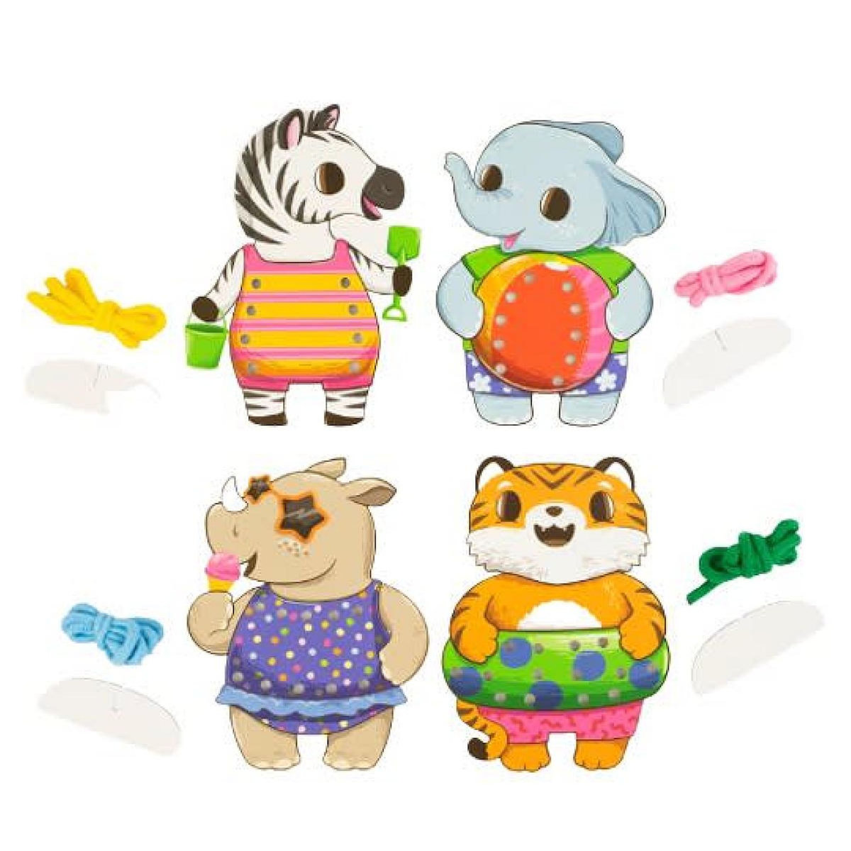 TIGER TRIBE Cartes a lacer - Fete sur la plage