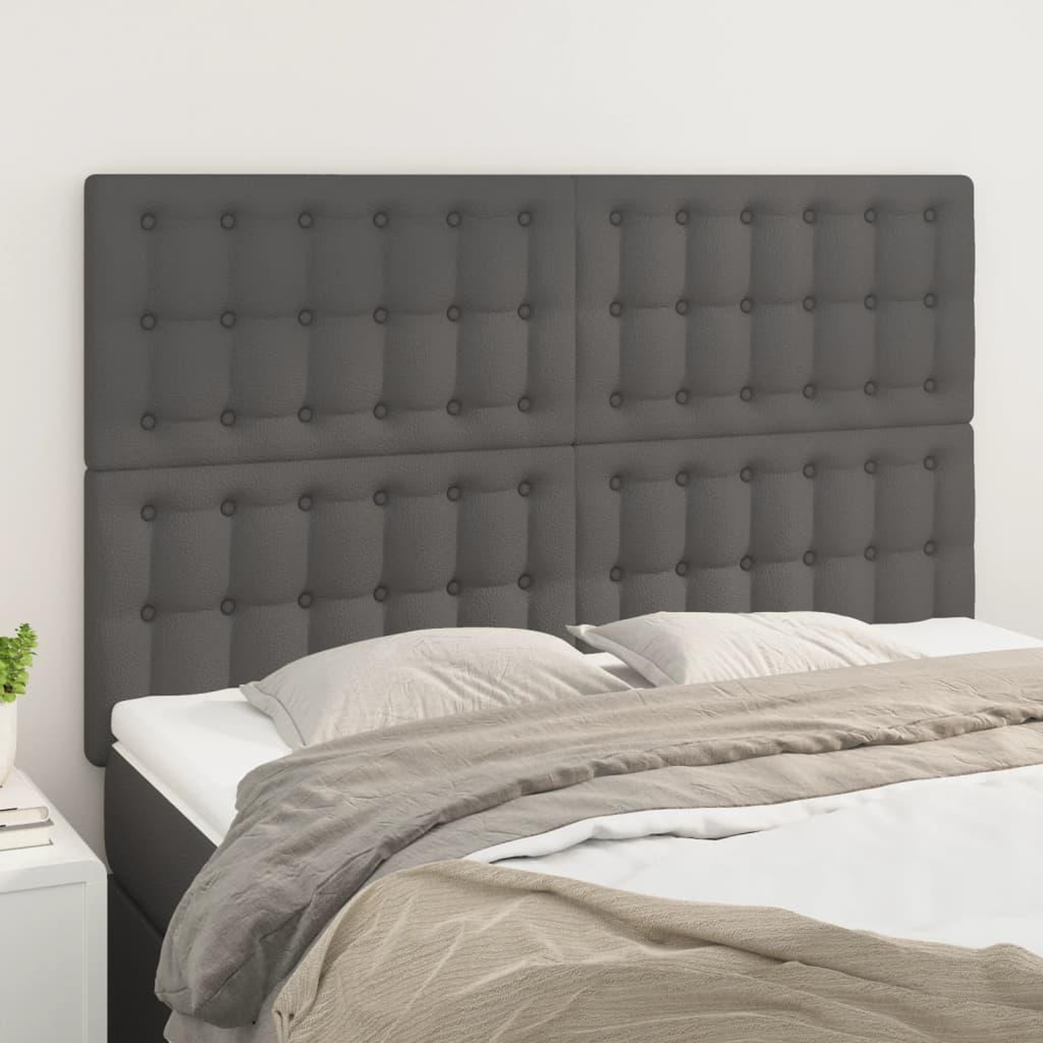 Voir la diapositive 1 : VIDAXL Tetes de lit 4 pcs Gris 72x5x78/88 cm Similicuir