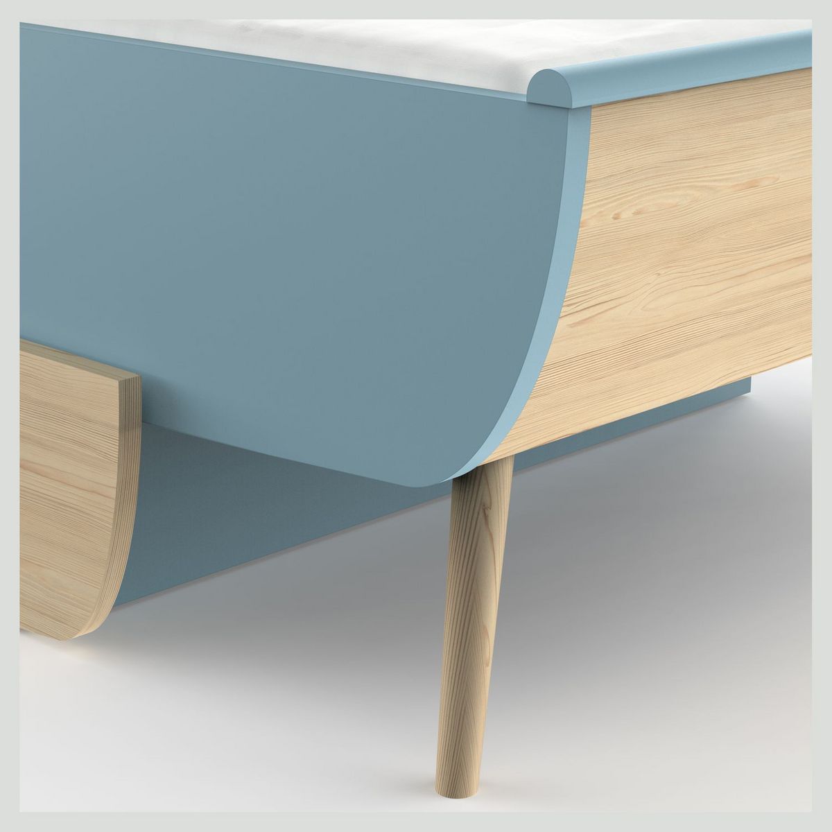 Lit enfant 90X200 cm bleu LINIA 