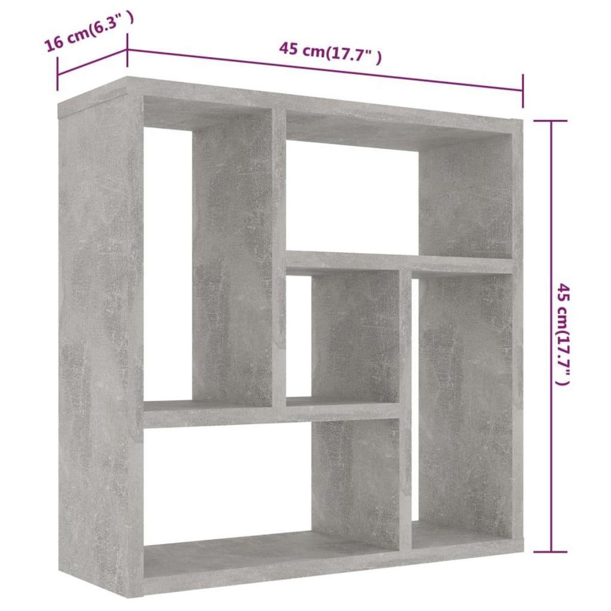 VIDAXL Etagere murale Gris beton 45,1x16x45,1 cm Bois d'ingenierie