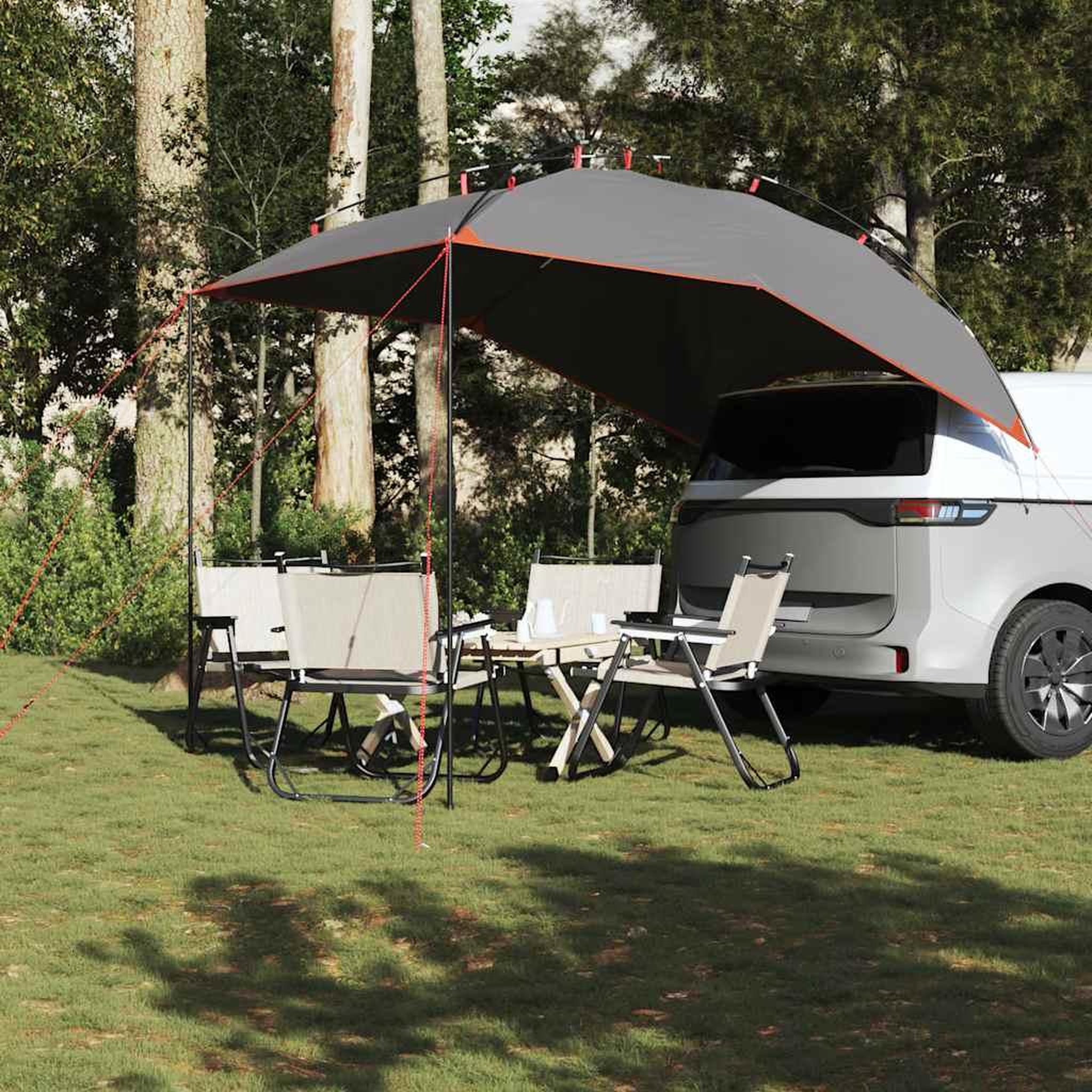 Voir la diapositive 3 : VIDAXL Tente de voiture gris et orange impermeable