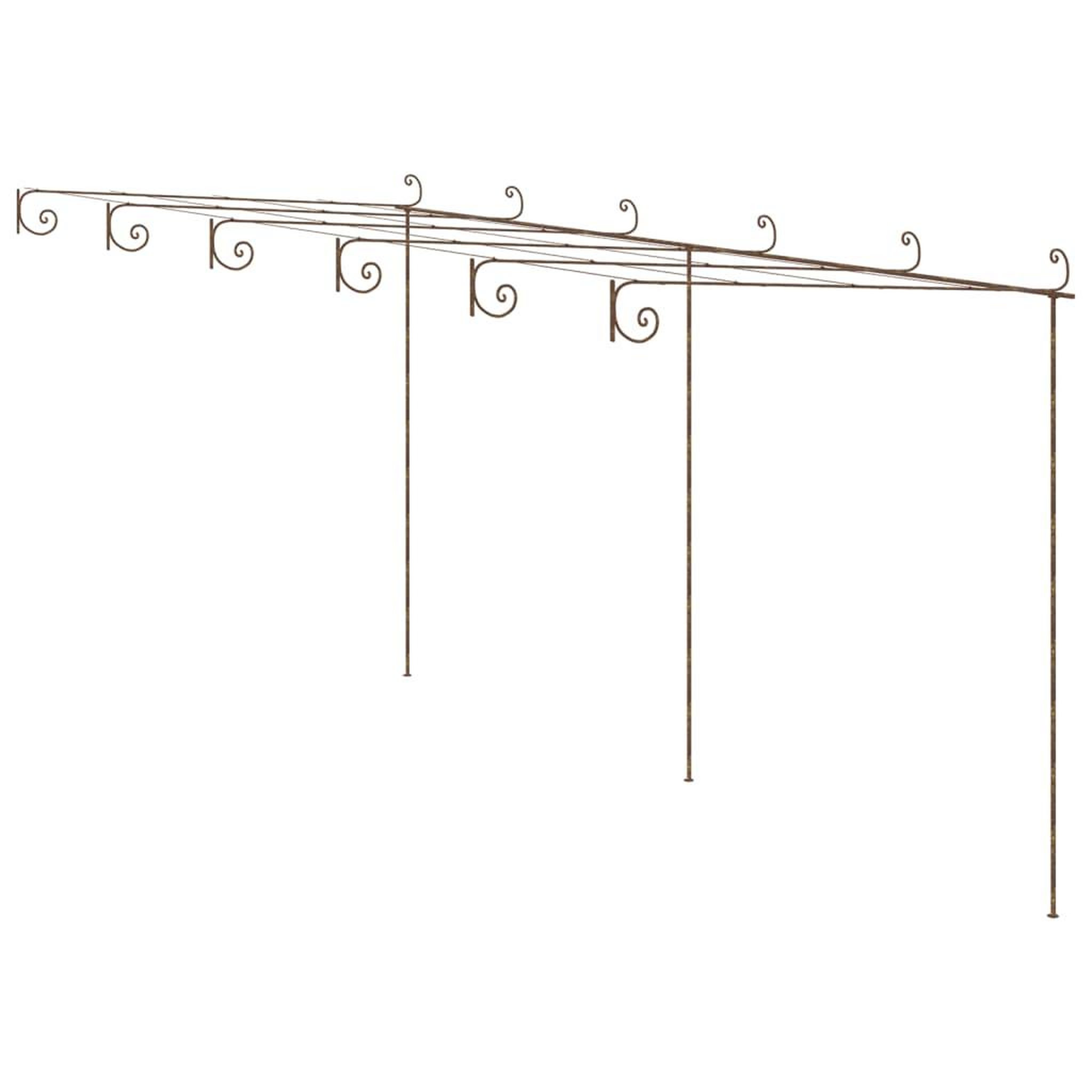 Voir la diapositive 2 : VIDAXL Pergola de jardin Marron antique 6x3x2,5 m Fer