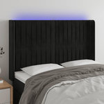 VIDAXL Tete de lit a LED Noir 147x16x118/128 cm Velours