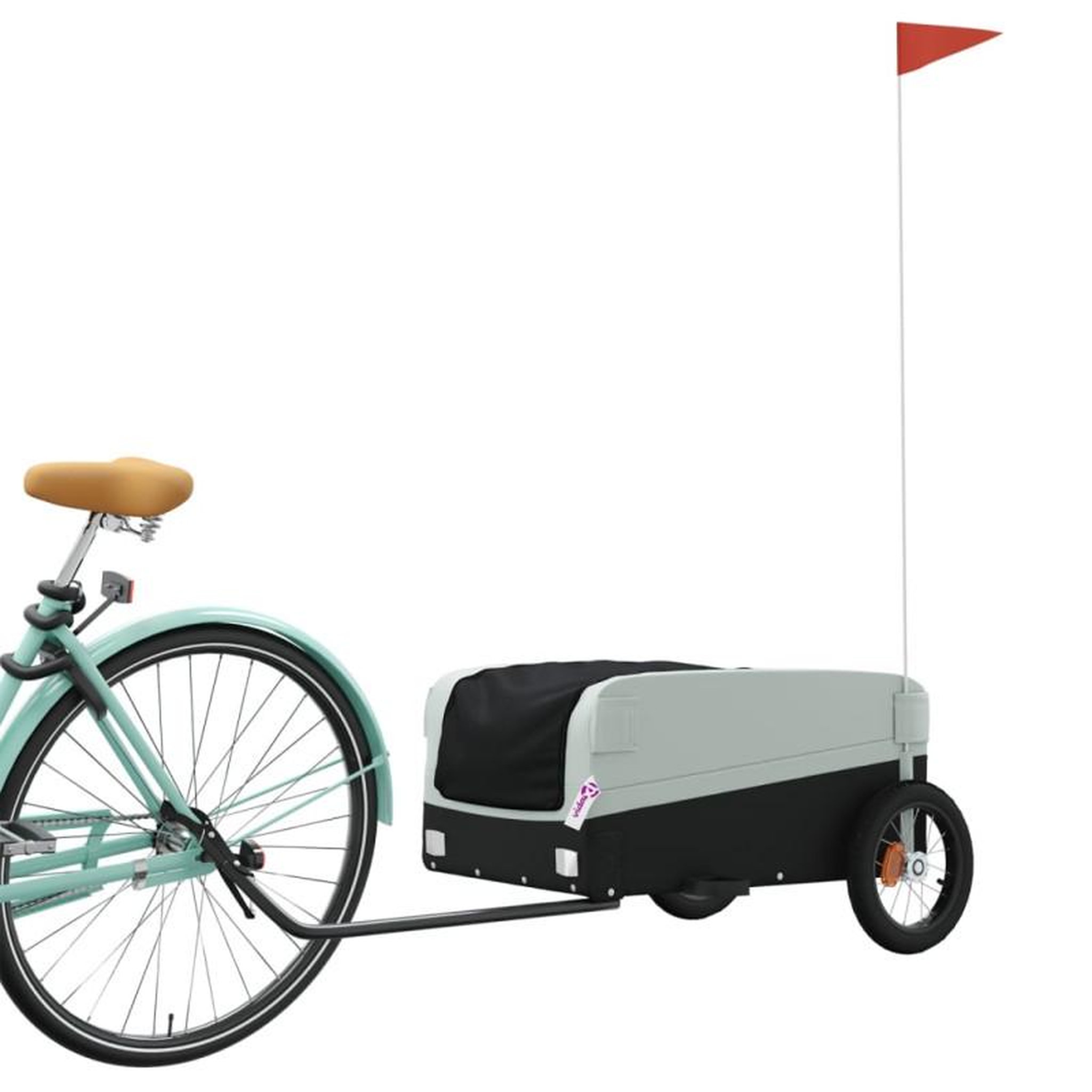 Voir la diapositive 3 : VIDAXL Remorque de vélo noir et gris 30 kg fer