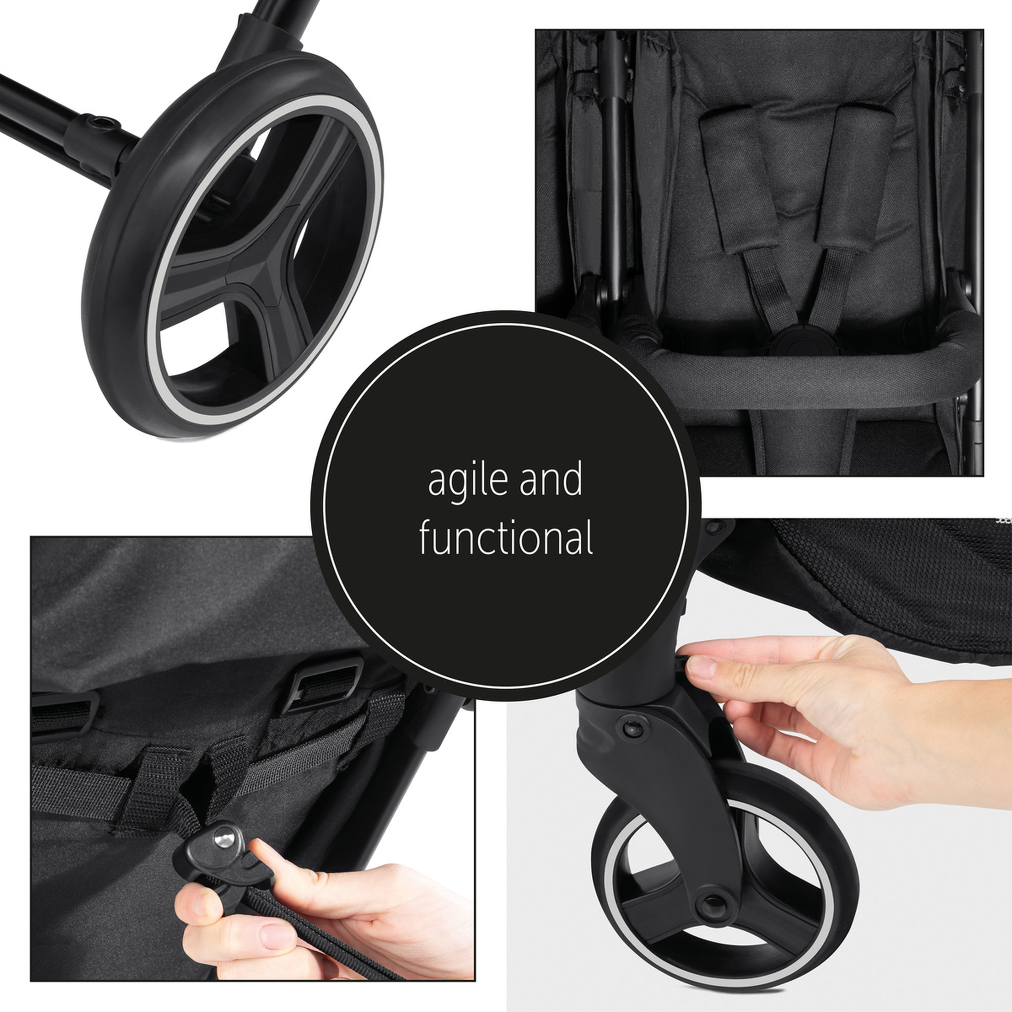 Voir la diapositive 6 : HAUCK Poussette double Swift X Duo Noir