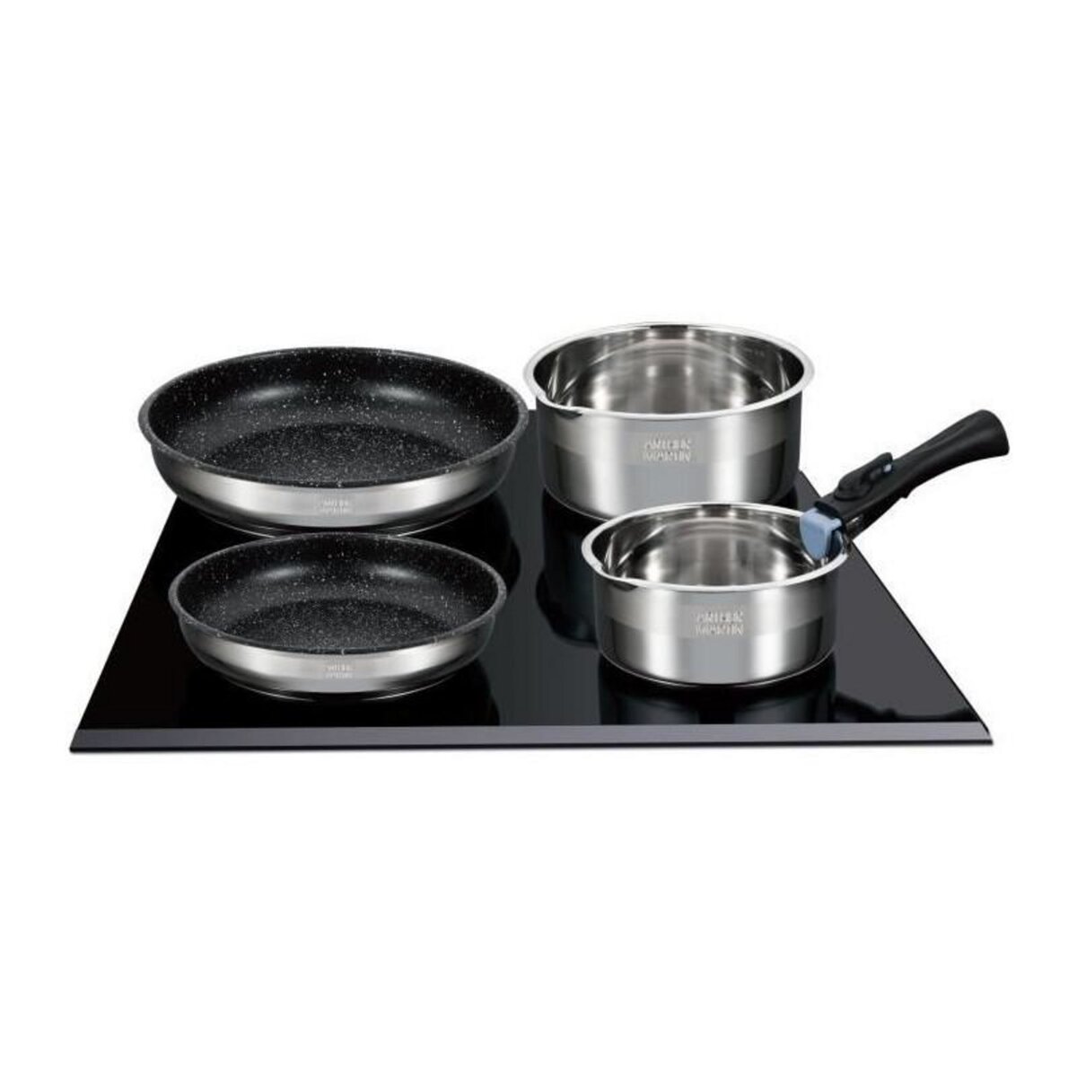 Arthur Martin Batterie de cuisine Arthur Martin AM2493 8 pieces - Acier Inoxydable - Poignée amovible - Tous feux dont induction