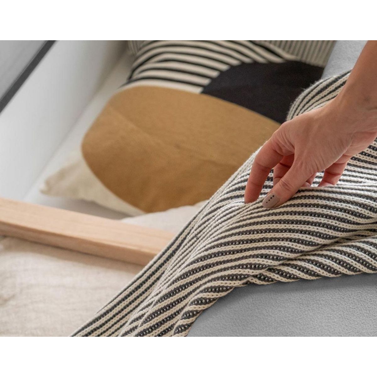 BEST MOBILIER Wilson - canapé droit 3 places convertible avec coffre en tissu et tissu texturé