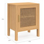 Voir la diapositive 4 : ID MARKET Lot de 2 tables de chevet EDHEN 1 porte cannage et bois