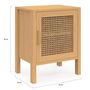 Voir la diapositive 4 : ID MARKET Lot de 2 tables de chevet EDHEN 1 porte cannage et bois