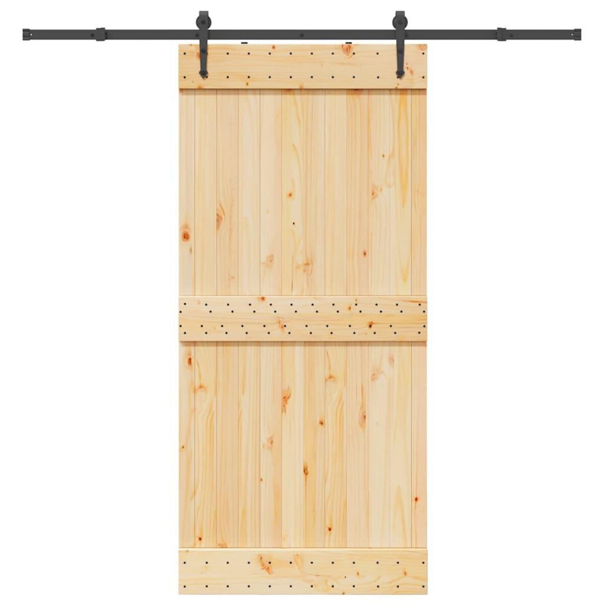 VIDAXL Porte coulissante et kit de quincaillerie 95x210 cm pin massif