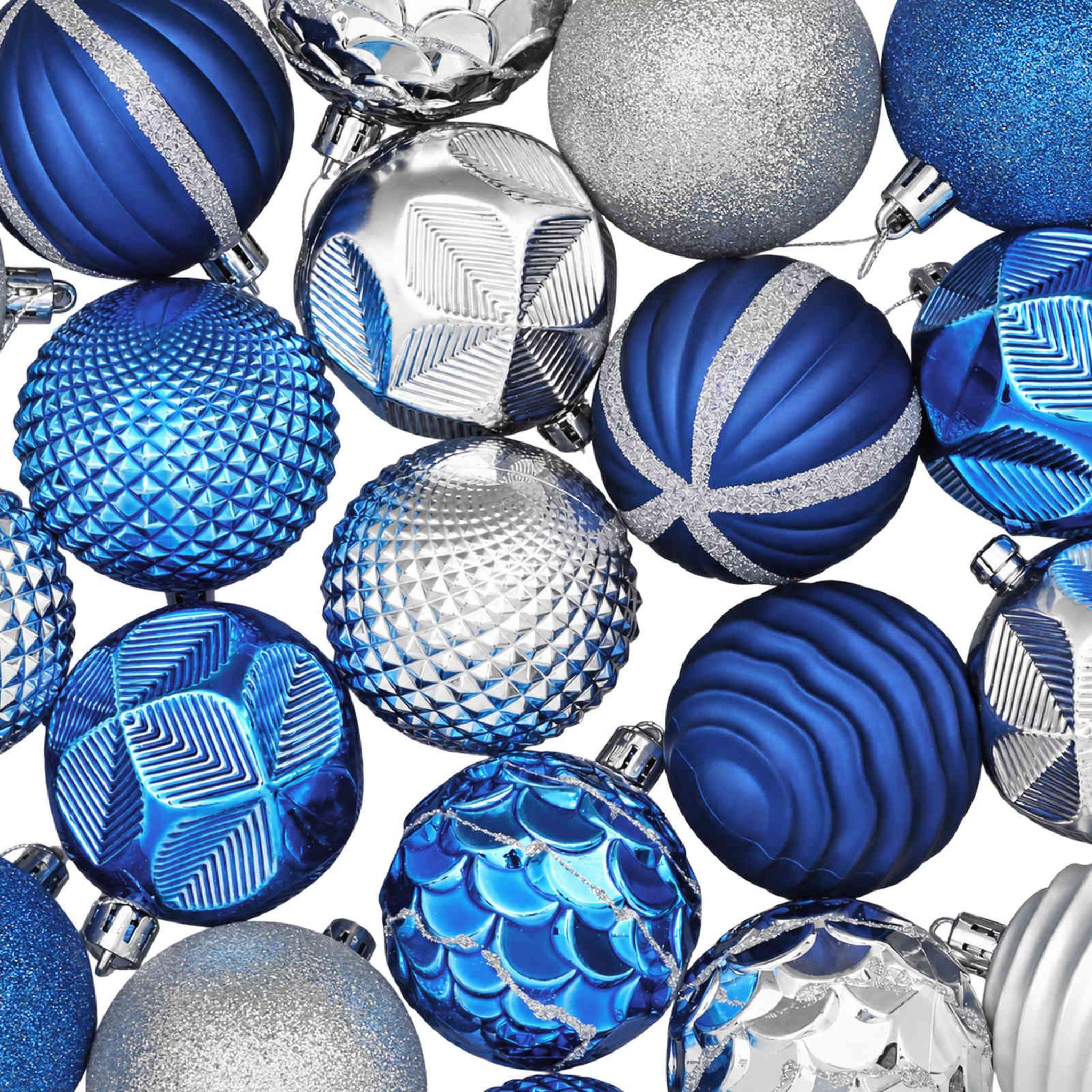 Voir la diapositive 6 : VIDAXL Ensemble de boules de Noël 36 pc Bleu et argente Diam. 6 cm