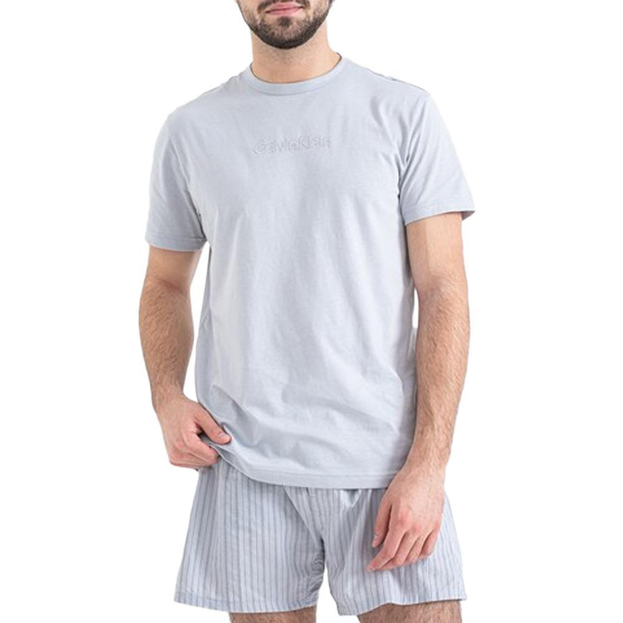 CALVIN KLEIN JEANS Pyjama gris homme calvin klein jeans poplin. Coloris disponibles : Gris