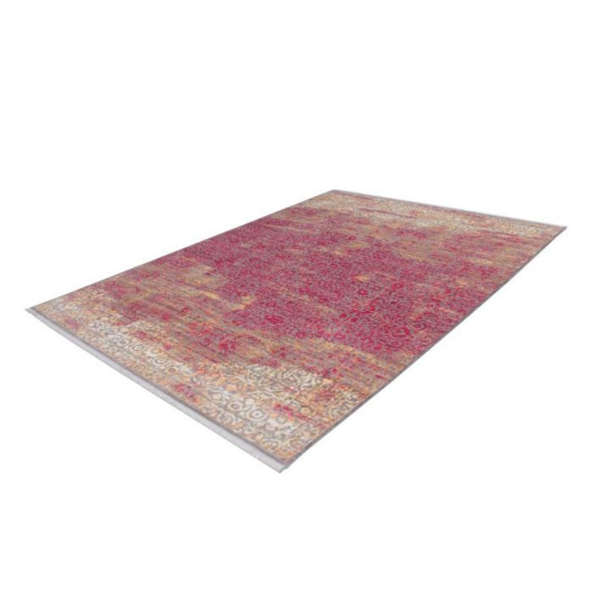 Paris Prix Tapis Vintage à Poils Courts  Antigua  Orange & Rouge