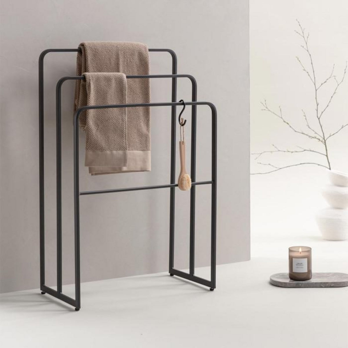 Paris Prix Porte-Serviettes 3 Arceaux  Drammen  84cm Noir